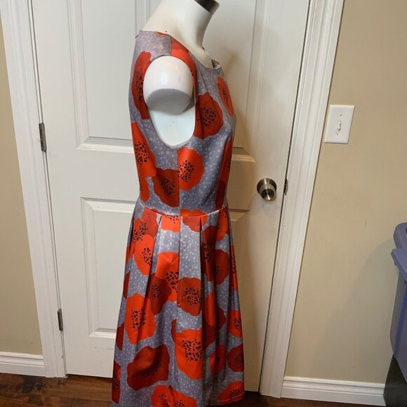 Dear Creatures Silver Red Poppy Sleeveless Fit & Flare Dress, Size S - Picture 2 of 5